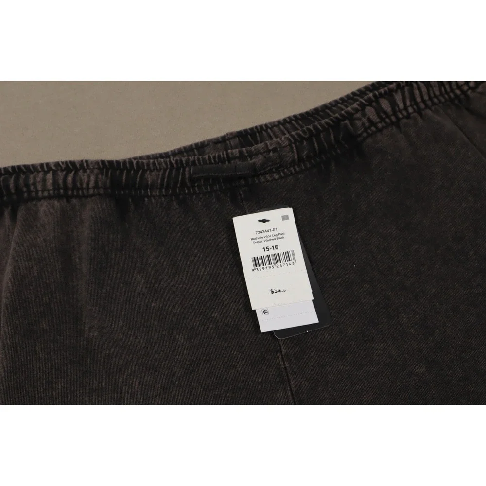Cotton on Big Girls Drawstring Rochelle‎ Wide Leg Pants - Washed Black - 15-16
